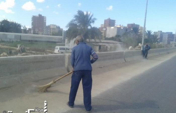 استمرار أعمال رفع كفاءة ونظافة الطريق الدائري لليوم الخامس  علي التوالي