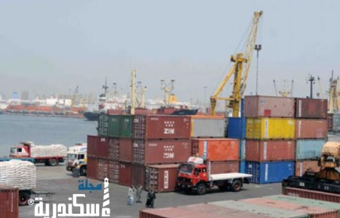نشاط بحركة السفن وتسهيل دخول وتفريغ شحنات عربات القطار والمترو بميناء الإسكندرية
