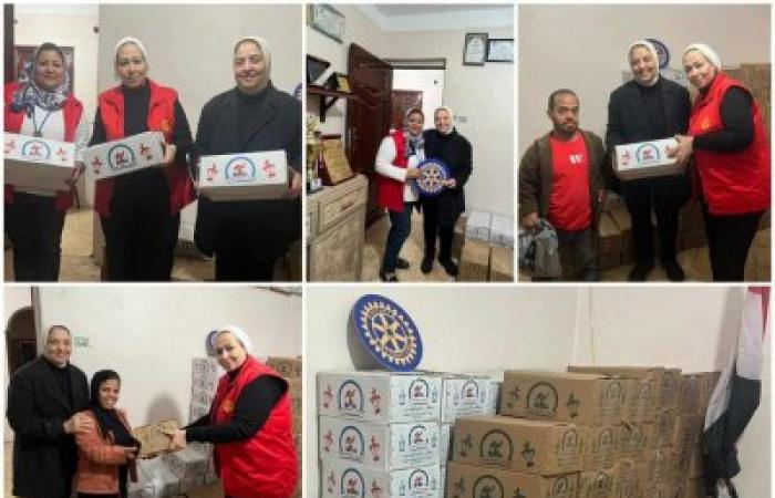 روتارى سان ستيفانو  يقود كلاستر لتوزيع كراتين الخير على جمعية الاقزام