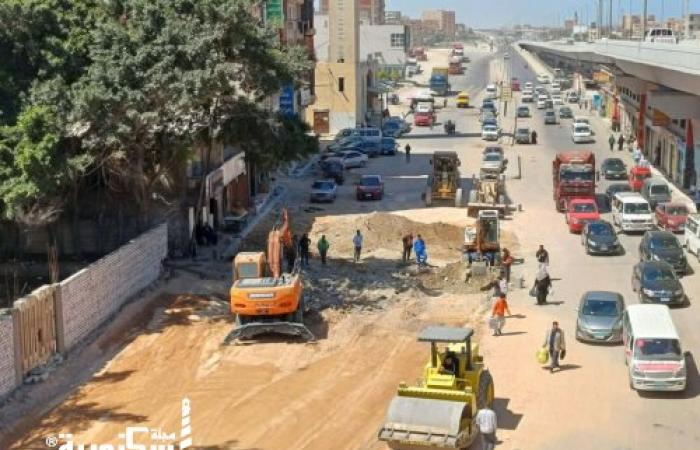 حى العجمى يواصل متابعة أعمال الرصف بمسار التوسعة بالكيلو ٢١ وأعمال الخطة الإستثمارية للرصف والاسفلت