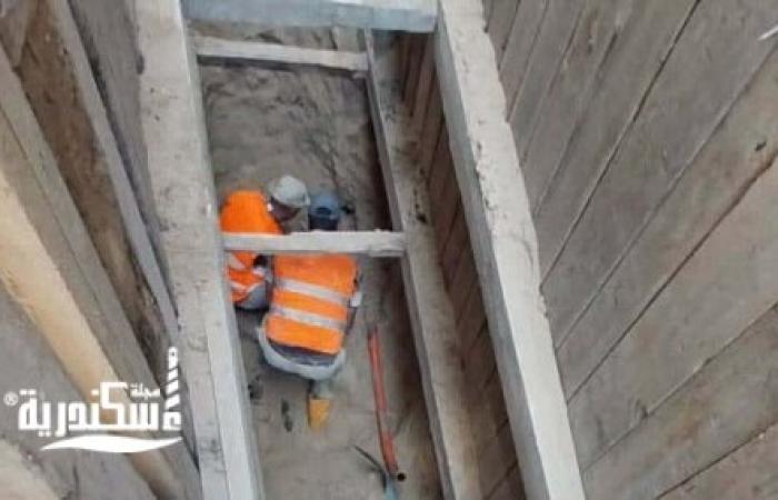 متابعة ميدانية.. استمرار أعمال إصلاح الهبوط بشارع ابن حوقل وإنقاذ البنية التحتية
